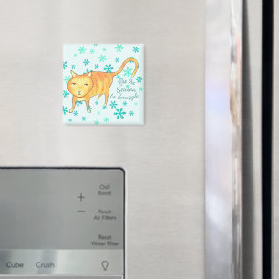 Warm Fuzzies & Winter Flurries Christmas Cat Magnet