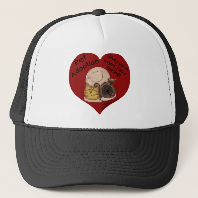 Warm, Fuzzy Feeling! Heart Trucker Hat (Front)