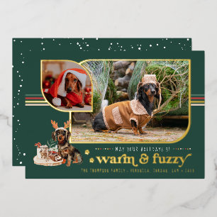 Warm & Fuzzy   Pet Holiday Photo Card