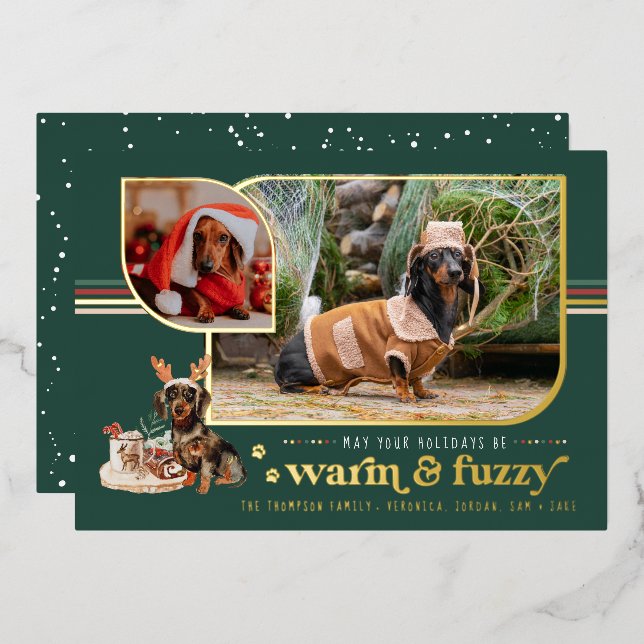 Warm & Fuzzy | Pet Holiday Photo Card (Front/Back)