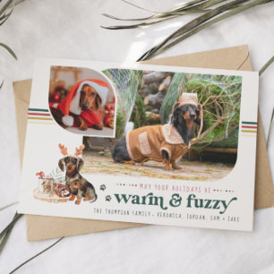 Warm & Fuzzy   Pet Holiday Photo Card