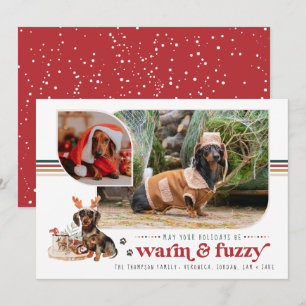Warm & Fuzzy   Pet Holiday Photo Card