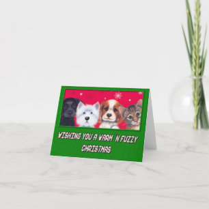 Warm & Fuzzy Pets Christmas Note Card