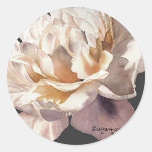 Warm Glow on Dark Peony Wedding Invitation Seal