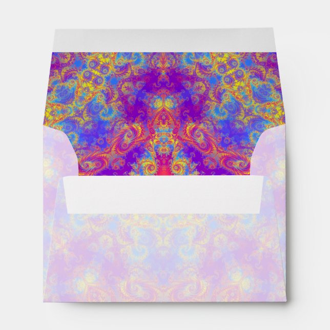 Warm Glow Star Bright Colour Swirl Kaleidoscope Envelope (Back (Bottom))