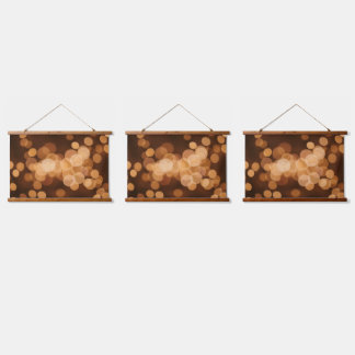 Warm Gold Abstract Bokeh Lights Hanging Tapestry