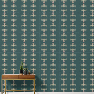 Warm Gold Gradient Paw Print Dog Silhouette Fabric Wallpaper