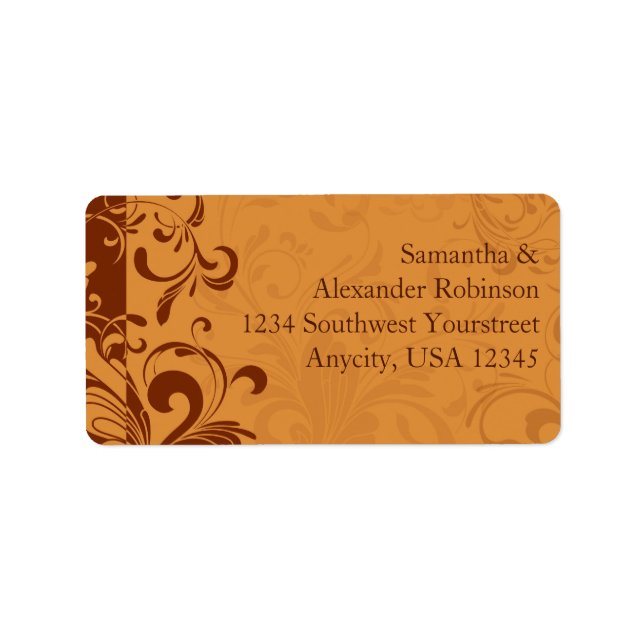 Warm Golden Autumn Swirl Label (Front)