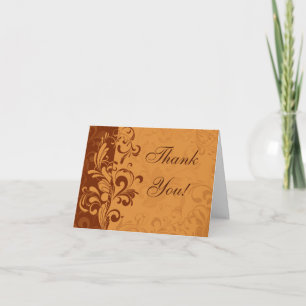 Warm Golden Autumn Swirl Thank You Card