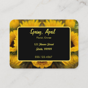 Warm Golden Sunflower Custom Business Card