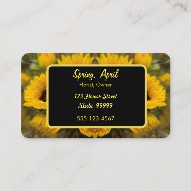 Warm Golden Sunflower Custom Business Card (Front)