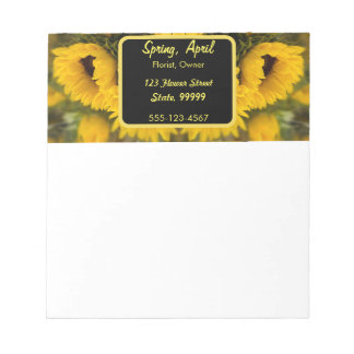 Warm Golden Sunflower Custom Notepad
