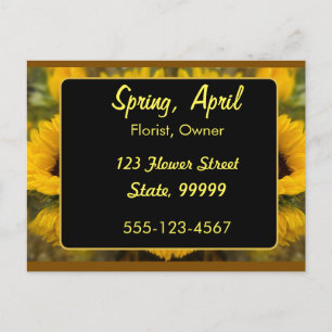 Warm Golden Sunflower Custom Postcard