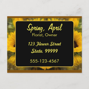 Warm Golden Sunflower Custom Postcard