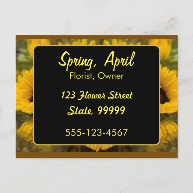 Warm Golden Sunflower Custom Postcard (Front)