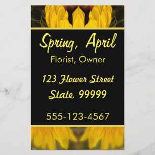 Warm Golden Sunflower Custom Stationery