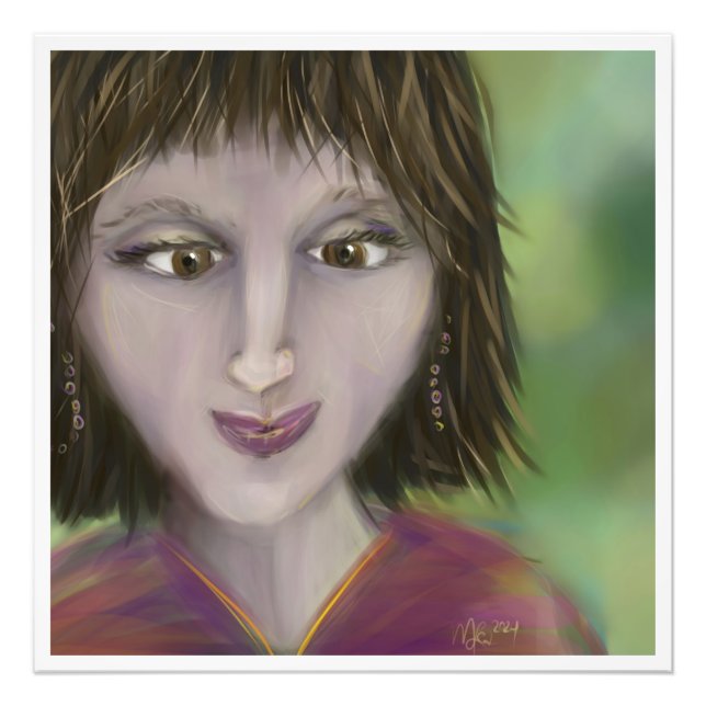 Warm Grace Personality Portrait Feminine Art Photo Print (Front)