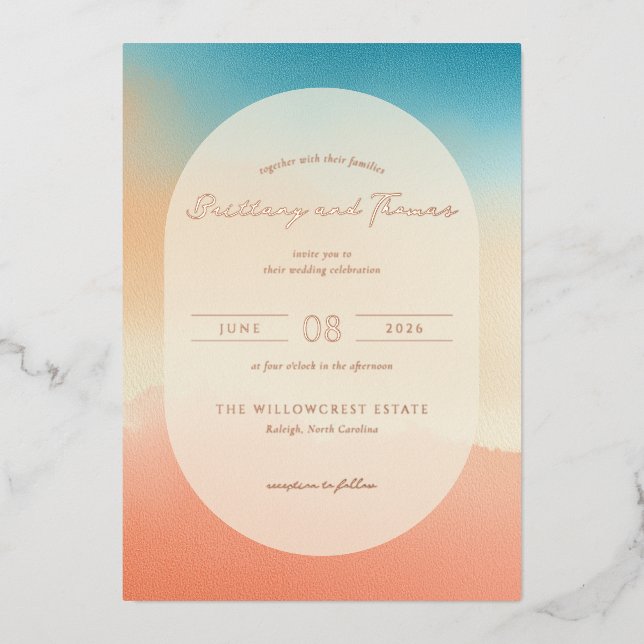 Warm Gradient Wedding Invitation (Front)