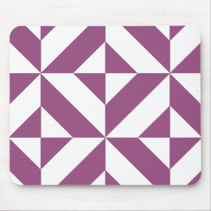 Warm Grape Geometric Deco Cube Pattern Mouse Pad