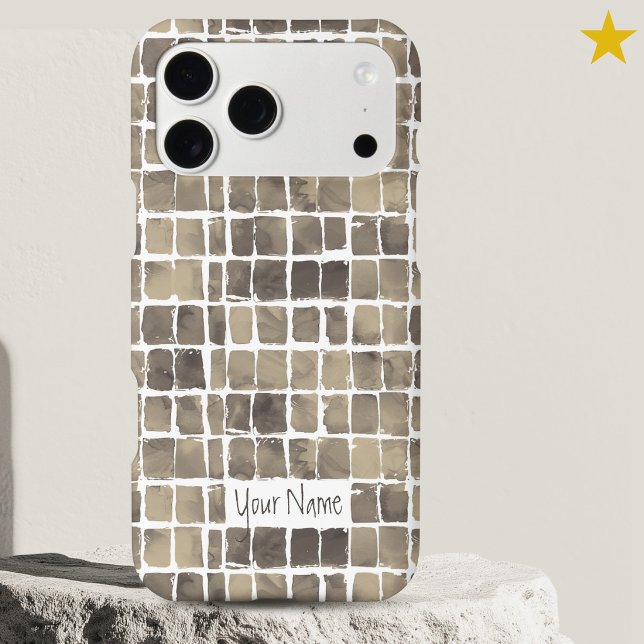 Warm Gray Abstract Watercolor Checker Custom Name (Creator Uploaded)