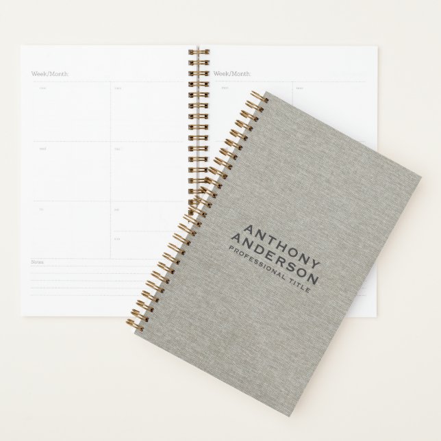 Warm Gray Fabric Texture  Planner (Display)