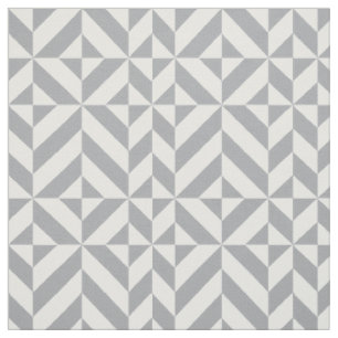 Warm Gray Geometric Deco Cube Pattern Fabric