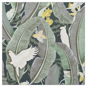 Warm Green Banana Leaf Oasis Fabric