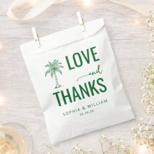 Warm Green Palm Tree Love Thanks Favour Bag
