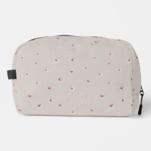 Warm Greige Japanese Cherry Blossom Floral Pattern Dopp Kit