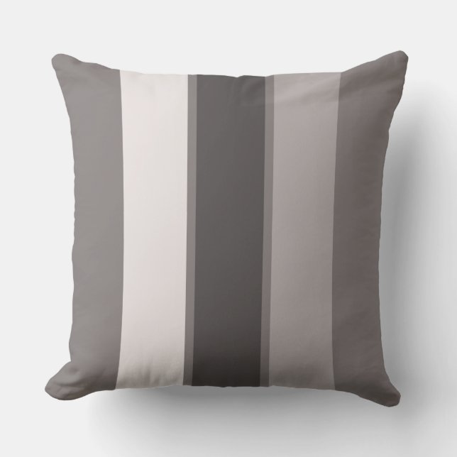 Warm Grey 3 Stripe (2 of 3) 20" Throw Pillow (Front)