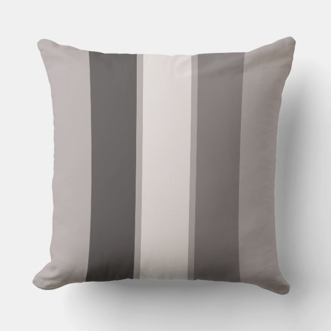 Warm Grey 3 Stripe (3 of 3) 20" Throw Pillow (Front)
