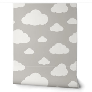 Warm Grey and White Cloudy Sky Wallpaper