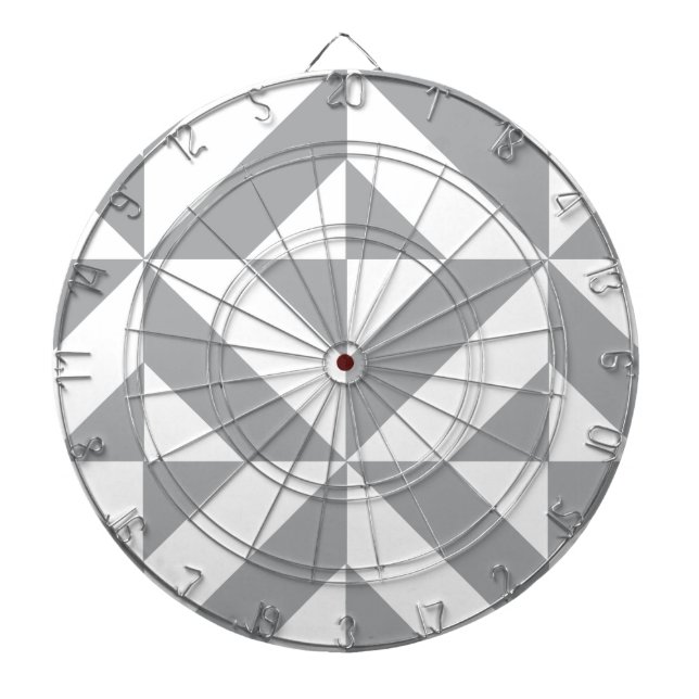 Warm Grey Geometric Deco Cube Pattern Dartboard (Front)