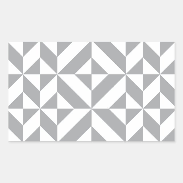 Warm Grey Geometric Deco Cube Pattern Rectangular Sticker (Front)