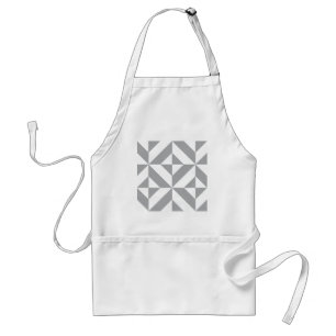 Warm Grey Geometric Deco Cube Pattern Standard Apron