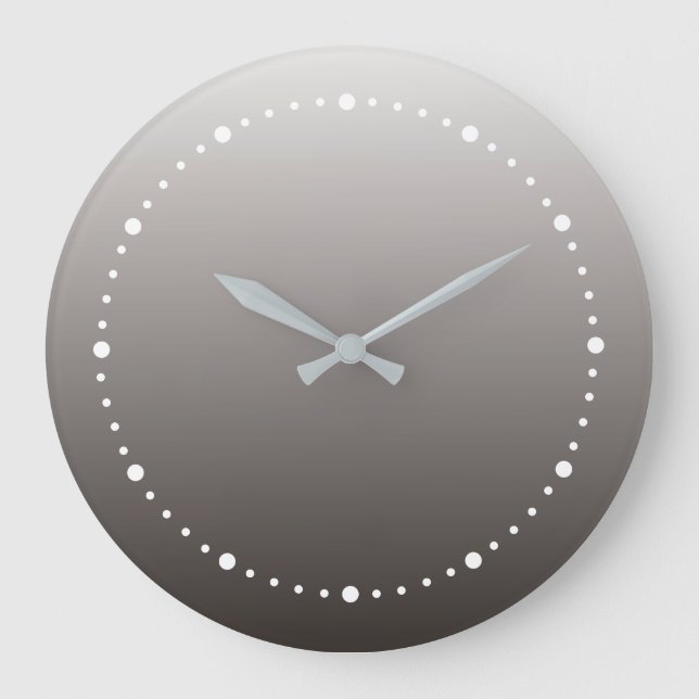 Warm Grey Grey Light to Deep Tones Large Clock (Front)