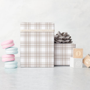 Warm Grey Plaid Wrapping Pattern Roll Paper