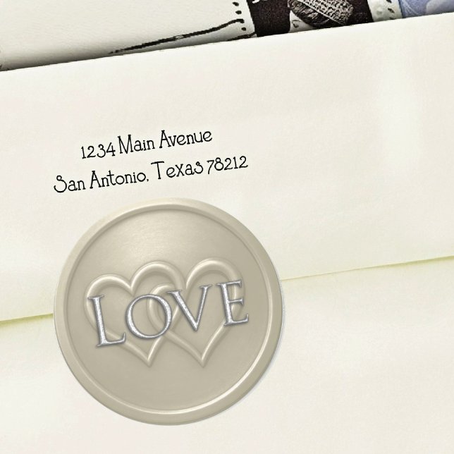 Warm Grey Two Hearts Intertwined Wedding Classic Round Sticker (Creator Uploaded)