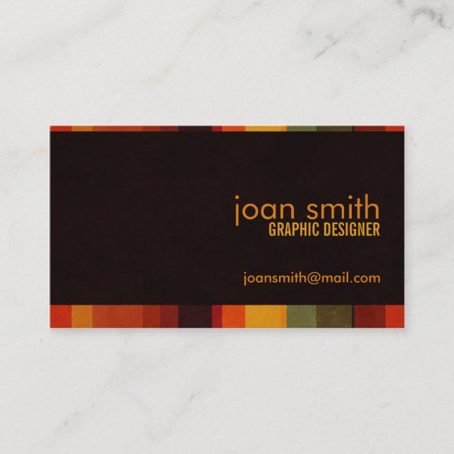 Warm Grungy Stripes Business Card (Front)