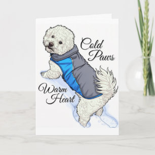 Warm Heart Snow Bichon Card
