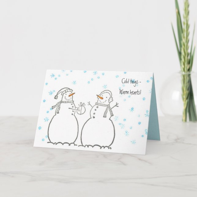 Warm-hearted Snowmen Card (Front)