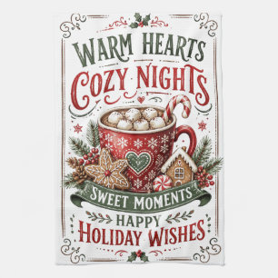 Warm Hearts Cosy Nights Tea Towel