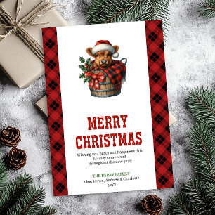 Warm highland cow greeting card editable design