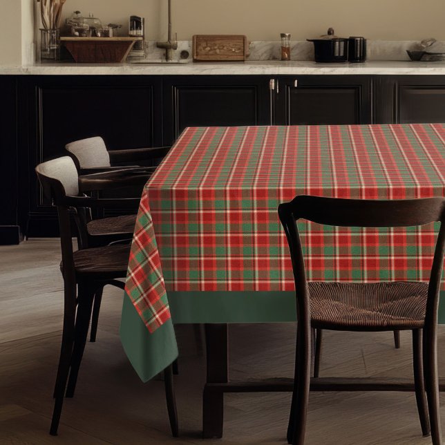 Warm Holiday in Classic Red and Green Plaid Design Tablecloth (Warm Holiday in Classic Red and Green Plaid Design Tablecloth)