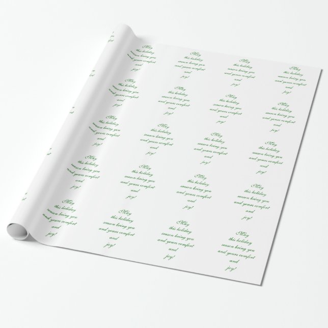 Warm Holiday Wishes Christmas Message Wrapping Paper (Unrolled)