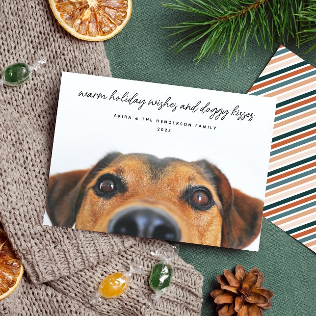 Warm Holiday Wishes & Doggy Kisses Pet Photo (Creator Uploaded)
