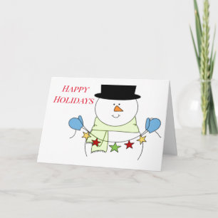 WARM HOLIDAY WISHES FROM A COLD SNOWMAN (lol) Card