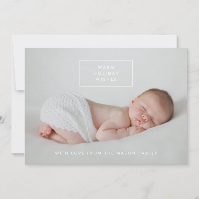Warm Holiday Wishes Holiday Photo Card (Front)