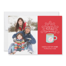 Warm Holiday Wishes Holiday Photo Card