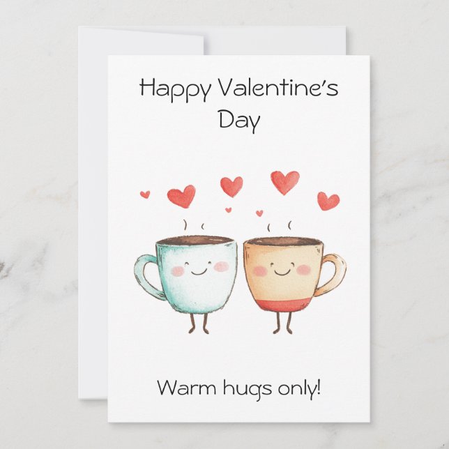 Warm Hugs Only! – Cosy & Cute Valentine’s Greeting Card (Front)